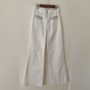 & Other Stories White Flare Jeans with Striped Pockets